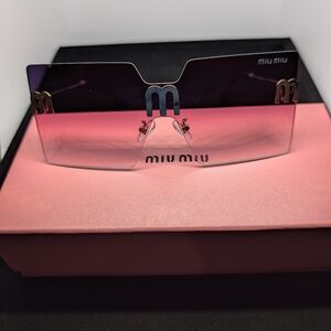 Miu Miu Rimless Square Sunglasses With Gradient Lenses